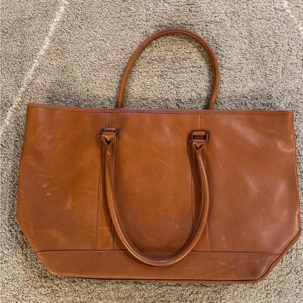 L.L. Bean Tan Leather Tote Bag
